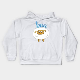 Baa Baa Cute Sheep - A Happy Kawaii White Sheep Kids Hoodie